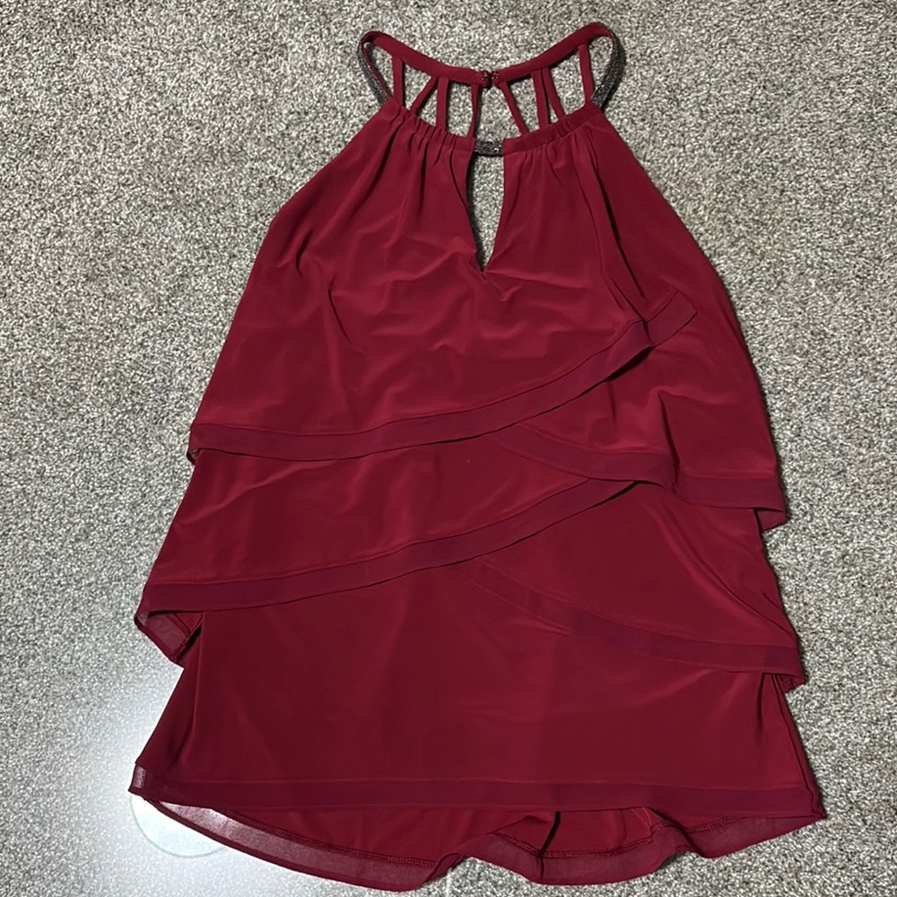White House Black Market Burgundy Halter Blouse